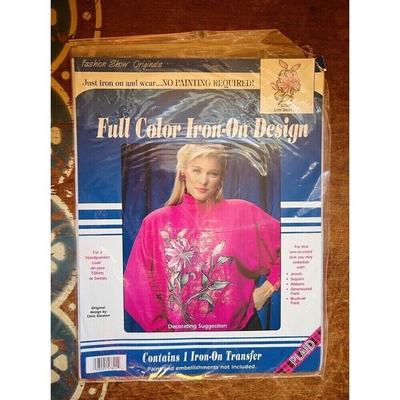 Vintage 90s Crafts Tulip  & Lilly Iron On Transfer Appliqué Kit Set Of 2 New - Picture 4 of 5